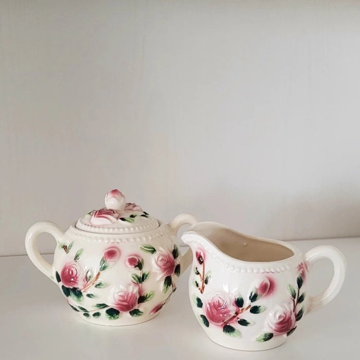 Vintage Floral Cream & Sugar Set