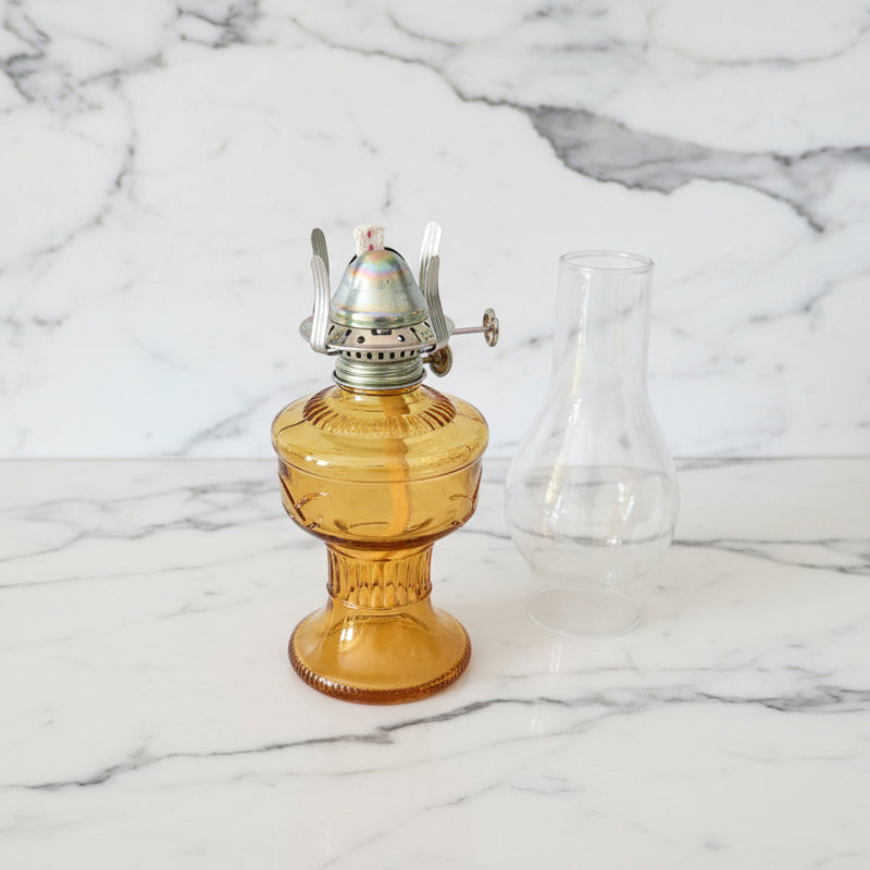 Vintage Amber Oil Lamp