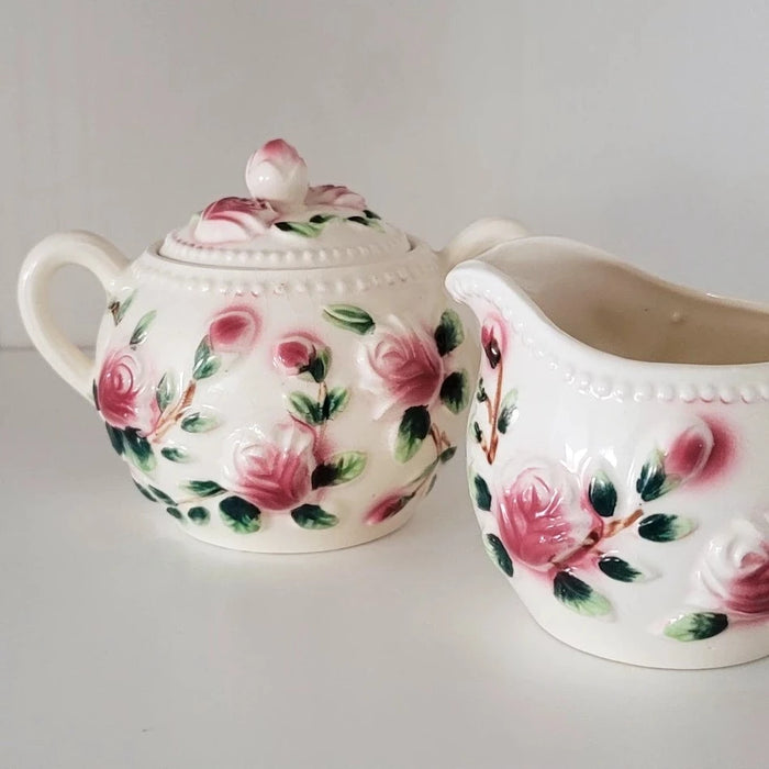 Vintage Floral Cream & Sugar Set