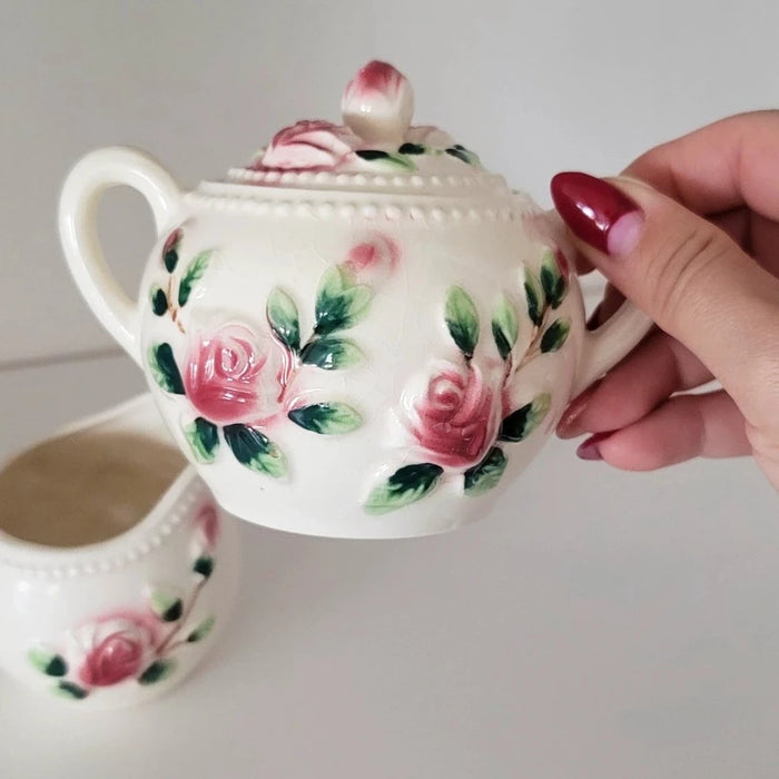 Vintage Floral Cream & Sugar Set