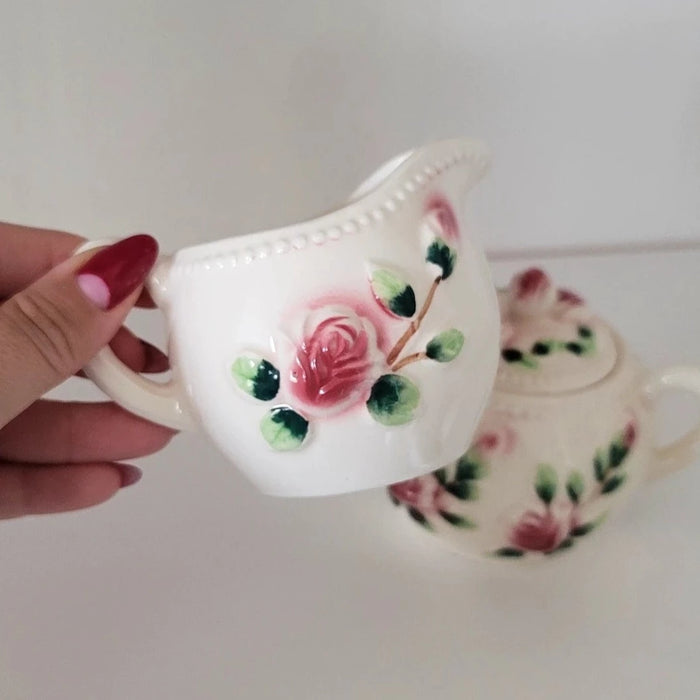 Vintage Floral Cream & Sugar Set