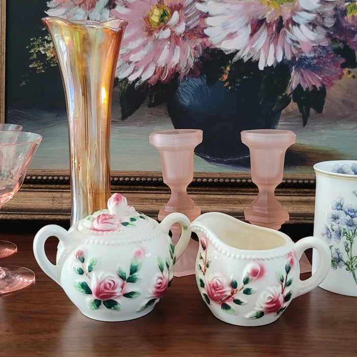 Vintage Floral Cream & Sugar Set