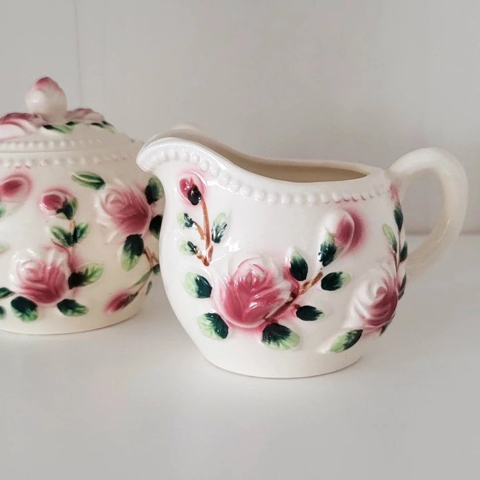 Vintage Floral Cream & Sugar Set