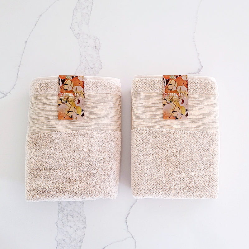 Oak Beige Bath Towels, Set of 2