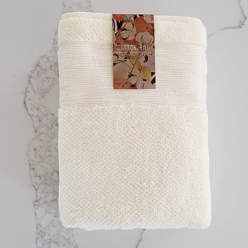 Cream White Bath Towels, Set of 2