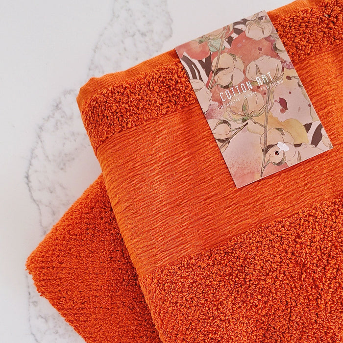 Desert Orange Bath Towels, Set of 2
