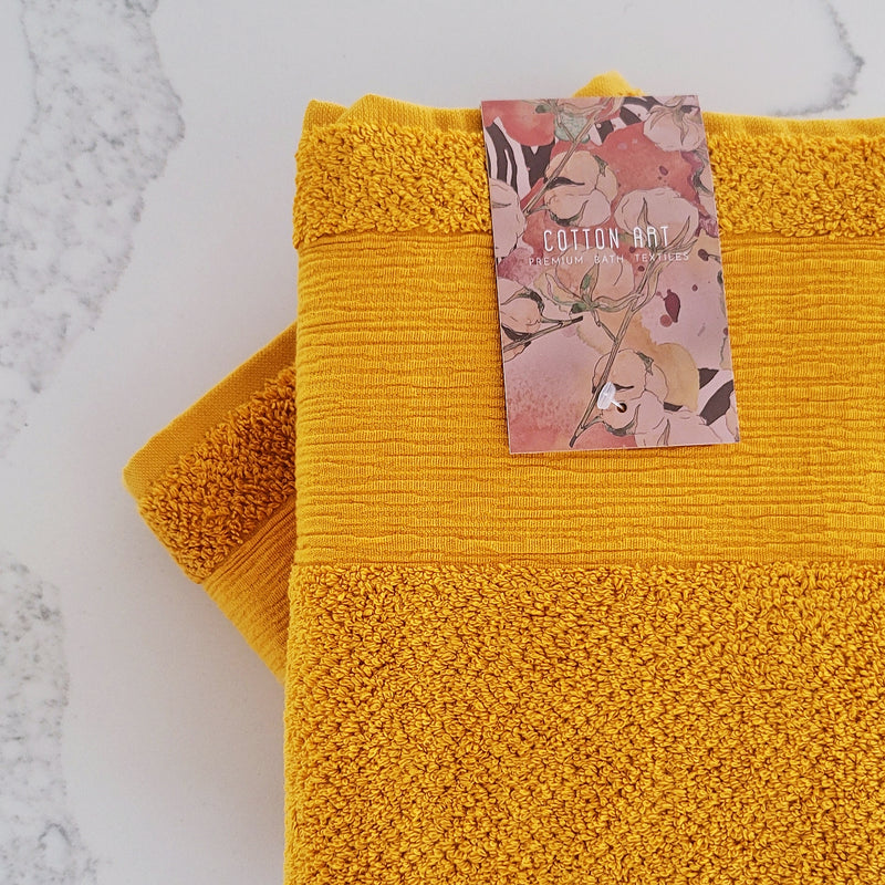 Ocher Yellow Bath Towels, Set of 2