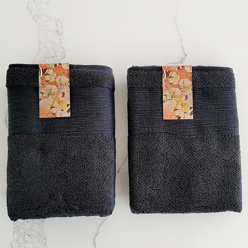 Woodland Gray Bath Towels, Set of 2