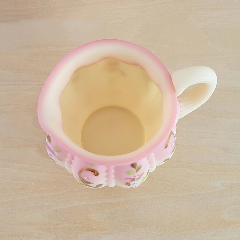 Vintage Fenton Roses Hand Painted Pitcher