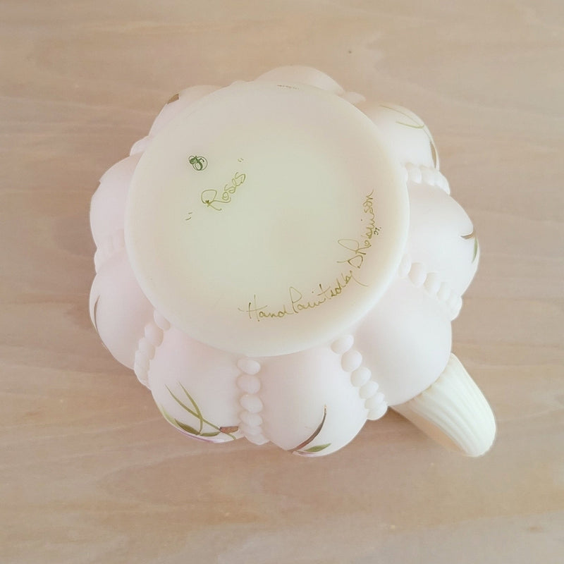 Vintage Fenton Roses Hand Painted Pitcher