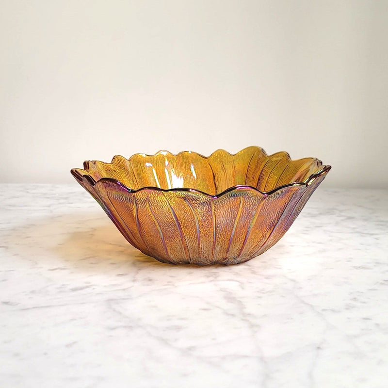 Vintage Marigold Sunflower Carnival Dish