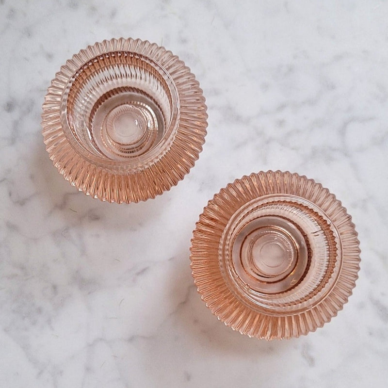 Vintage Rose Pink Candle Holders