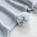 Soft Grey Fleece Pom Pom Throw - [Home_Williams]