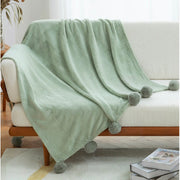 Fleece Pom Pom Throw - [Home_Williams]