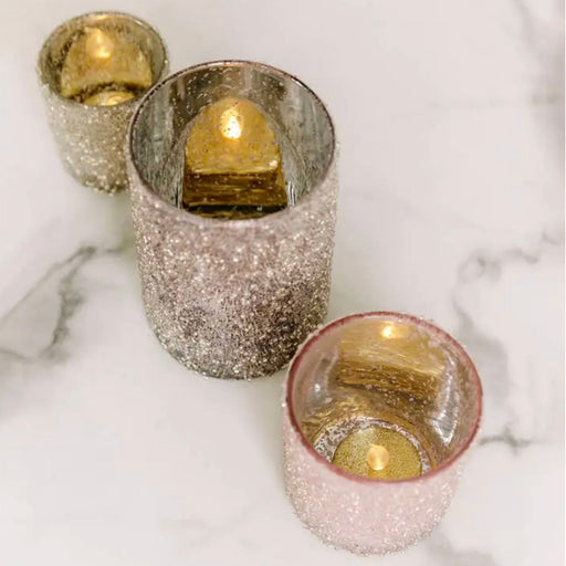 Frosted Candle Holders, Set of 3 - [Home_Williams]