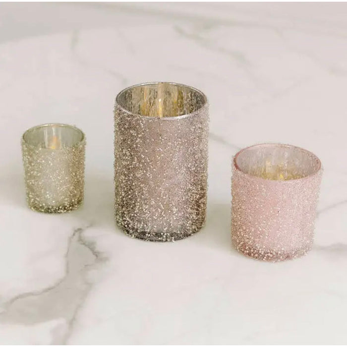Frosted Candle Holders, Set of 3 - [Home_Williams]