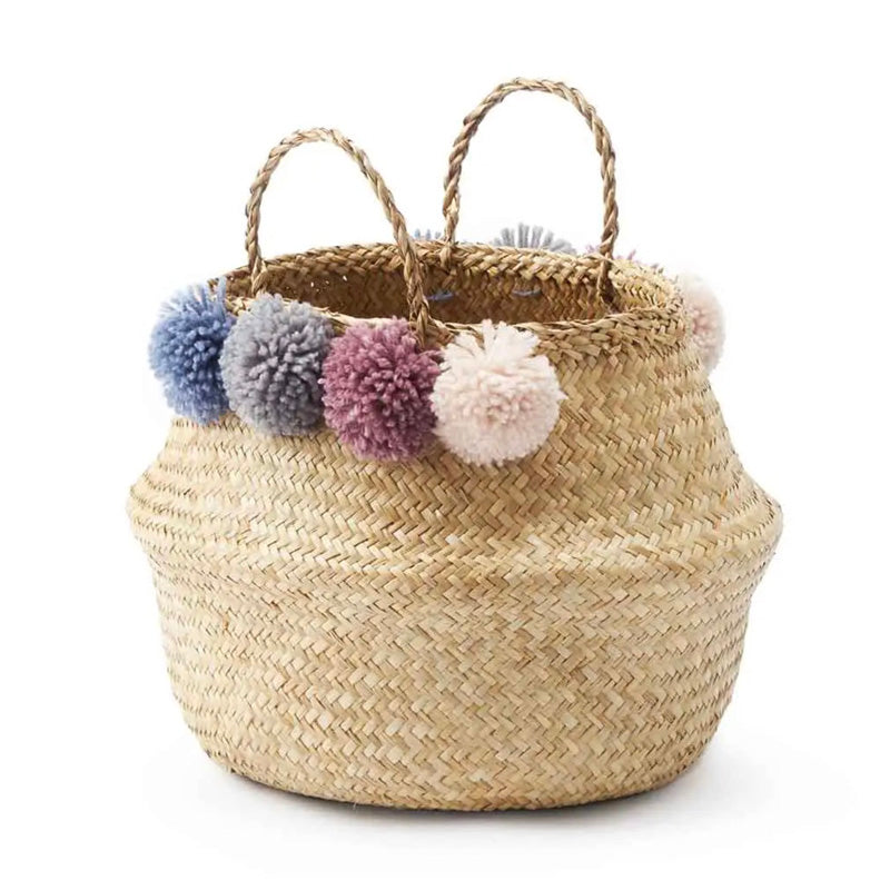 Pom Pom Woven Basket - [Home_Williams]