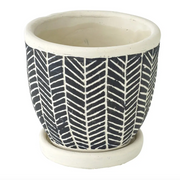 Cement Herringbone Planter - [Home_Williams]