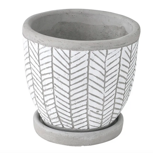 Cement Herringbone Planter - [Home_Williams]