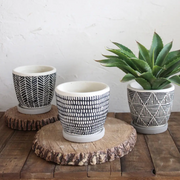 Cement Herringbone Planter - [Home_Williams]