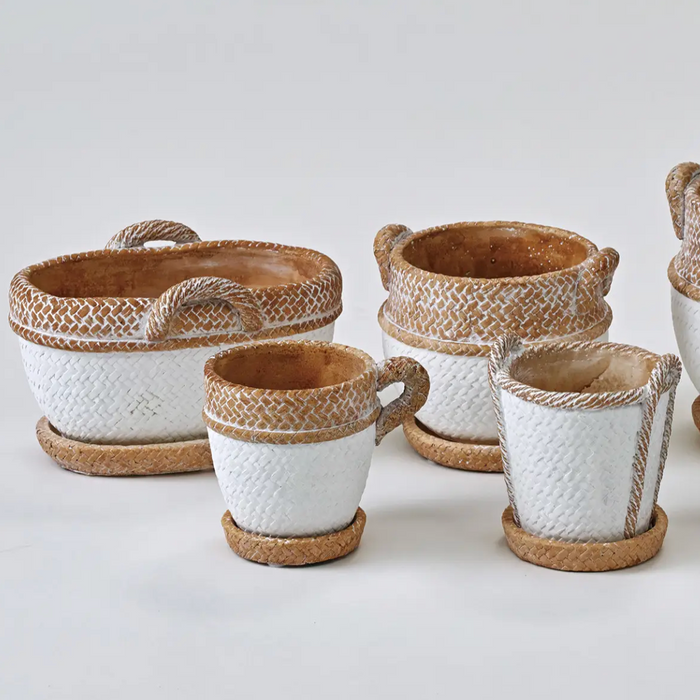 Cement Teacup Rope Planter - [Home_Williams]