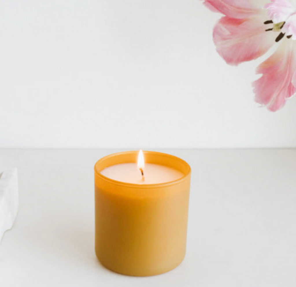 Golden Rod & Daisy Planter Eco Friendly Candle, Recycled Vintage Ceramic Planter, Lemon Neroli Wood outlets Wick Candle, Two Wick Tonka Bean Candle