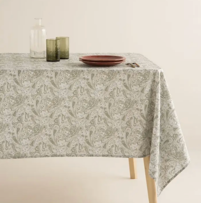 Paisley Vintage Green Tablecloth - [Home_Williams]