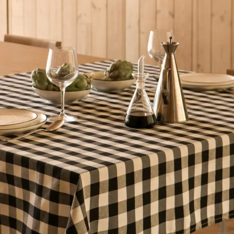 Black Checked Tablecloth - [Home_Williams]