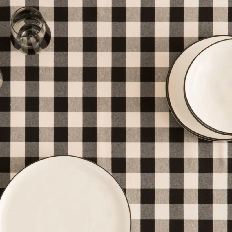 Black Checked Tablecloth - [Home_Williams]