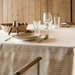 Beige Striped Tablecloth - [Home_Williams]