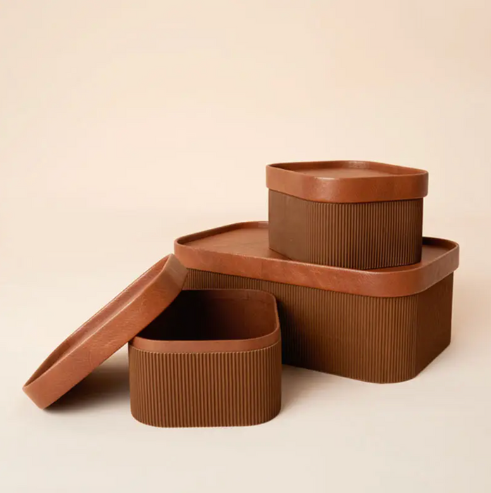 Chocolate Brown Storage Bin, Set of 3