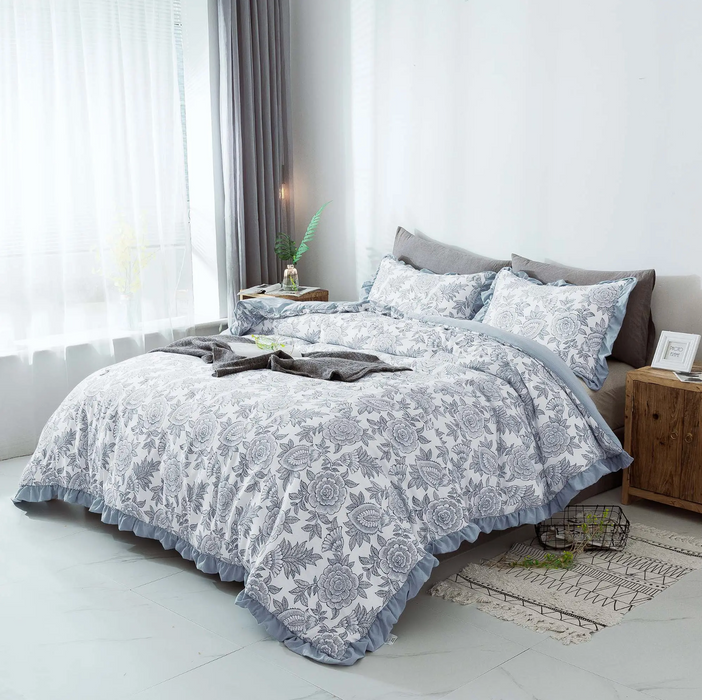 Floral Quilted Comforter Set