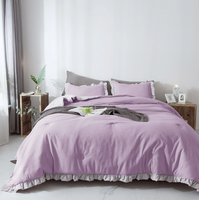 Ruffle Quilted Comforter Set