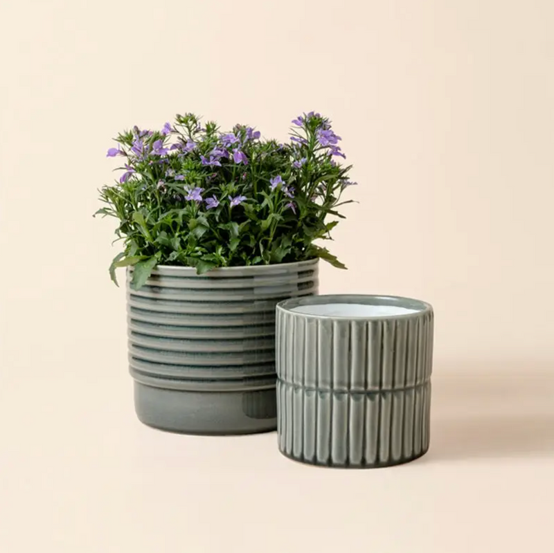 Horizon Slate Gray Planters, Set of 2
