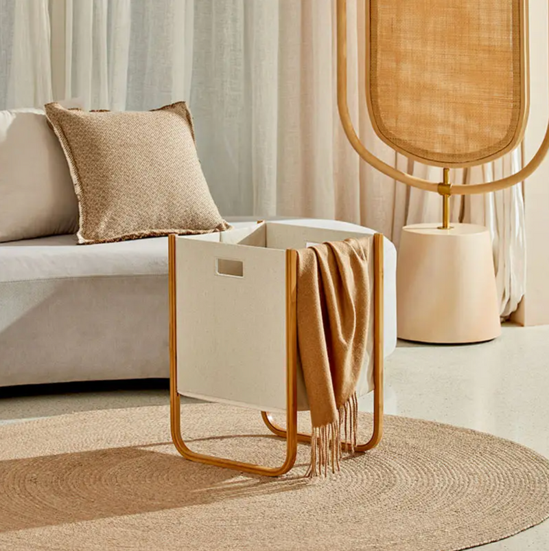 Modern Bamboo Laundry Bin