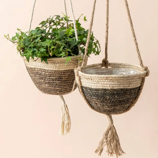 woven hanging planter Brown Vanilla Hanging Planter Pots, Set of 2 — Home Williams