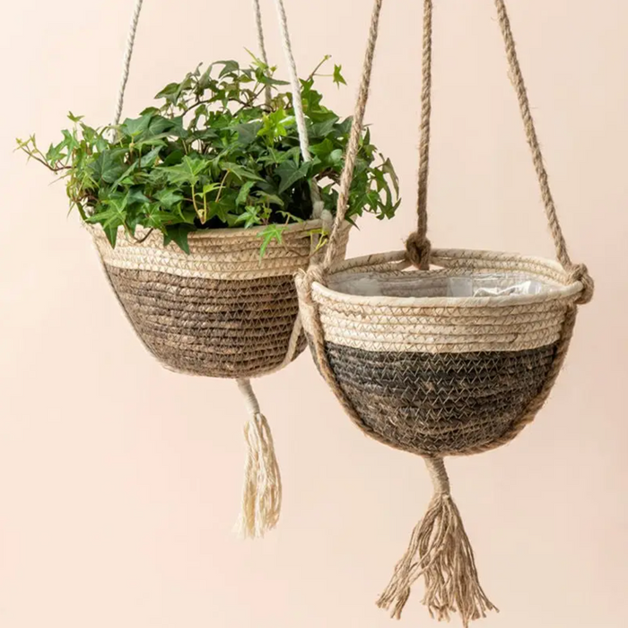 Brown Vanilla Hanging Planter Pots, Set of 2