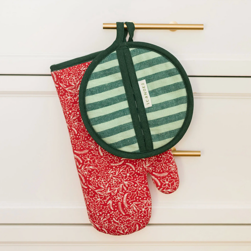 Holiday Floral Pot Holder Set