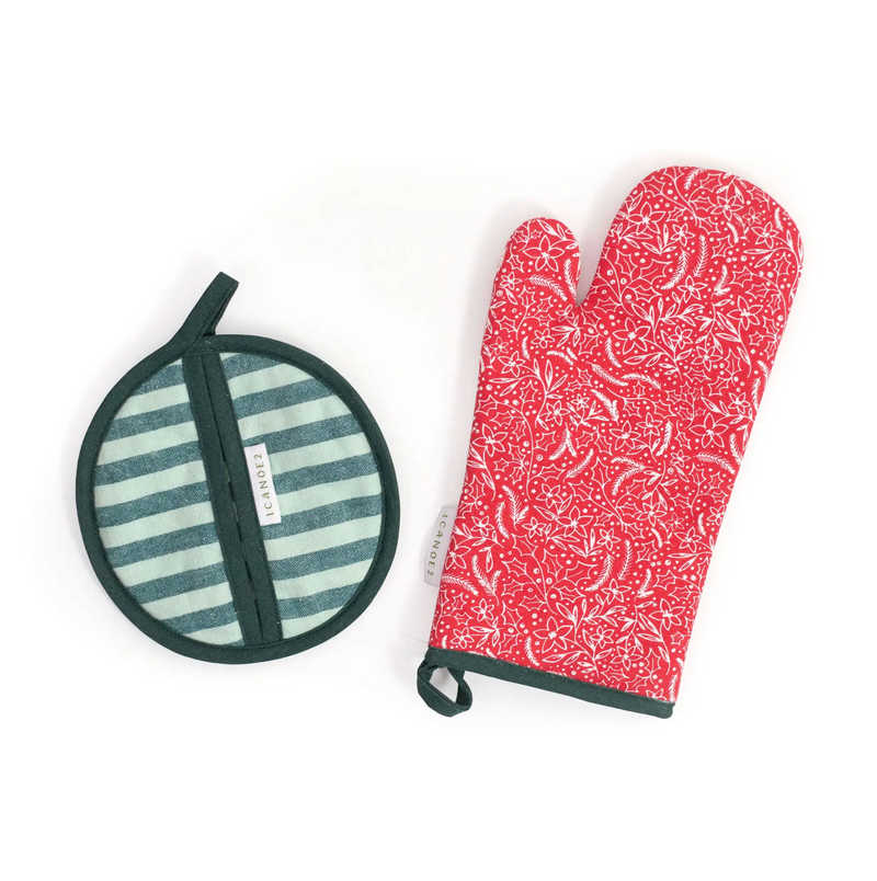 Holiday Floral Pot Holder Set