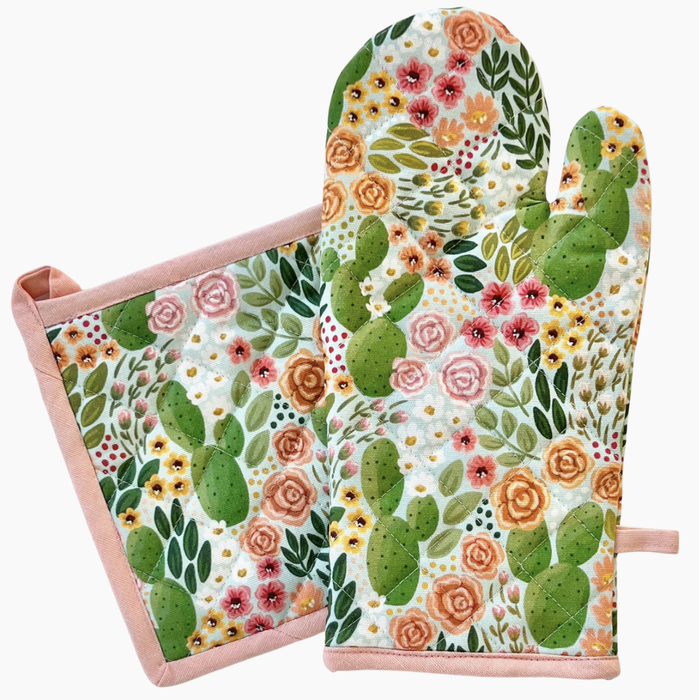 Cactus Blooms Oven Mitt Set