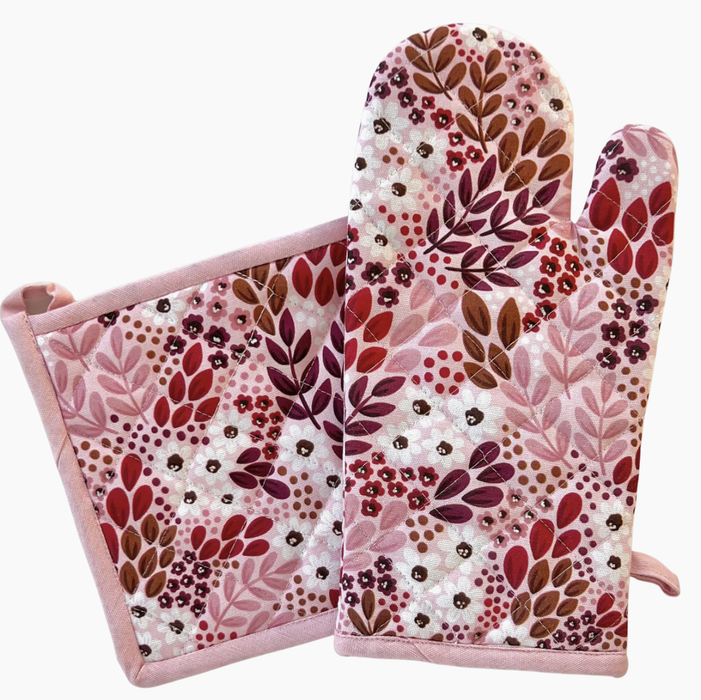 Sangria Floral Oven Mitt Set