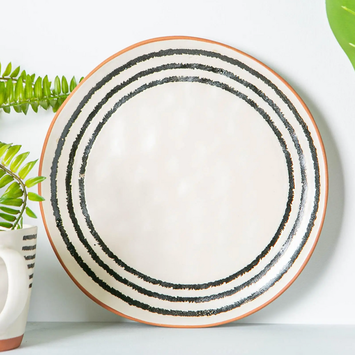 Black Stripe Dinner Plate