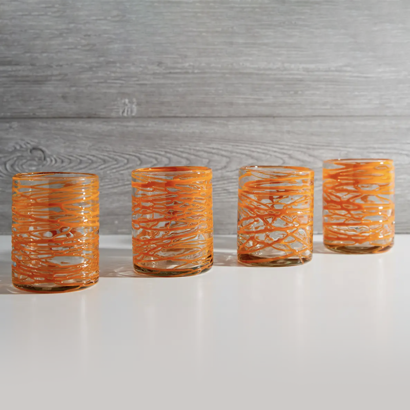 Mexican Handblown Glasses, Set of 4