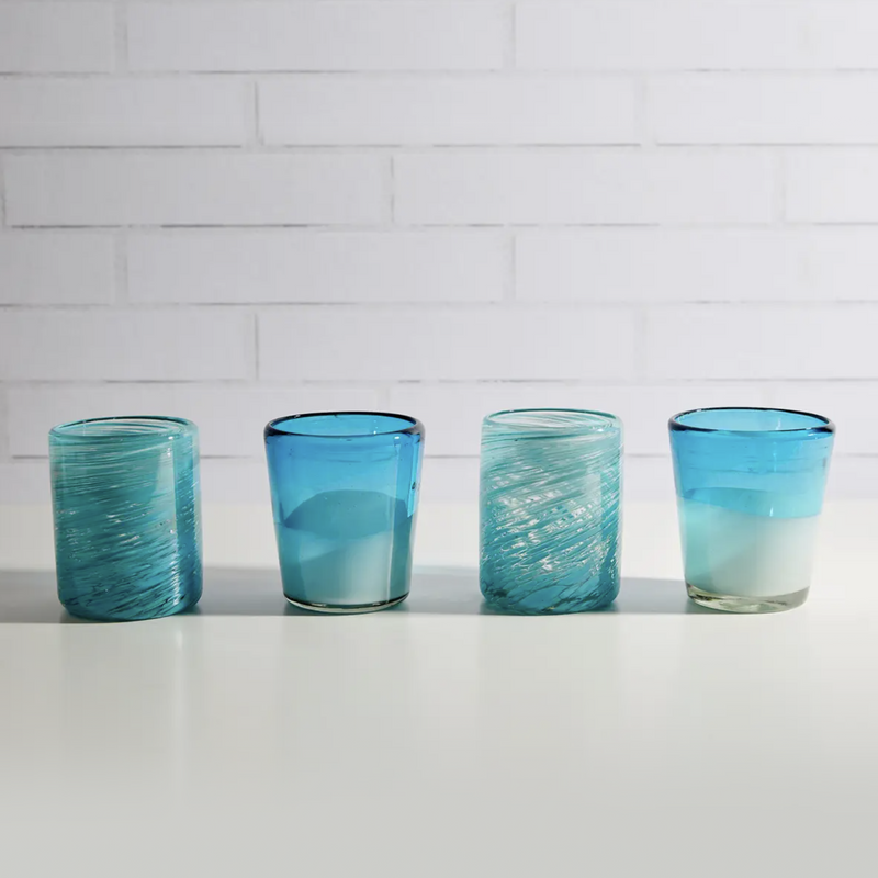 Mexican Handblown Glasses, Set of 4