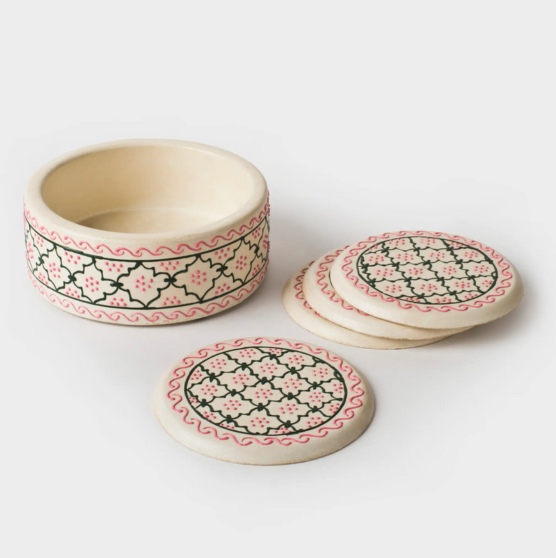 Mehndi Coasters, Set of 4