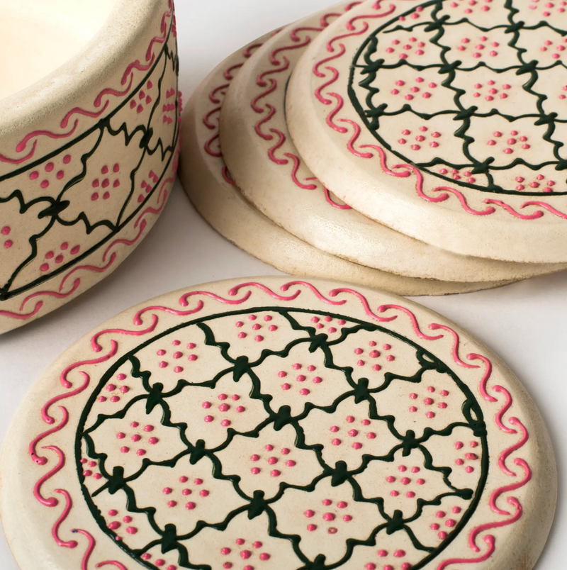 Mehndi Coasters, Set of 4
