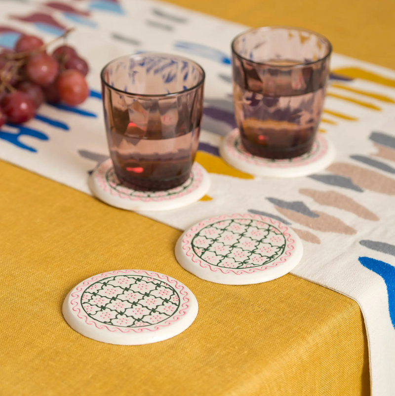 Mehndi Coasters, Set of 4