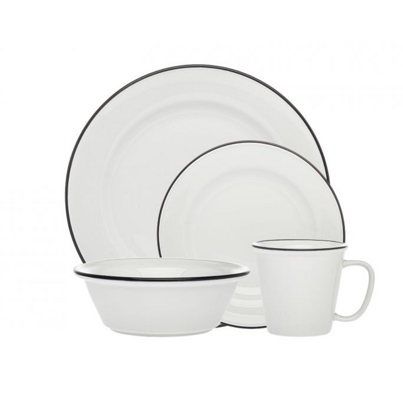 Bistro Black Dinnerware, 16 Piece