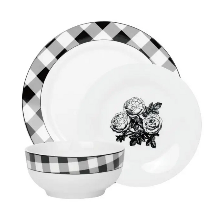 Damier Dinnerware, 12 Piece Set