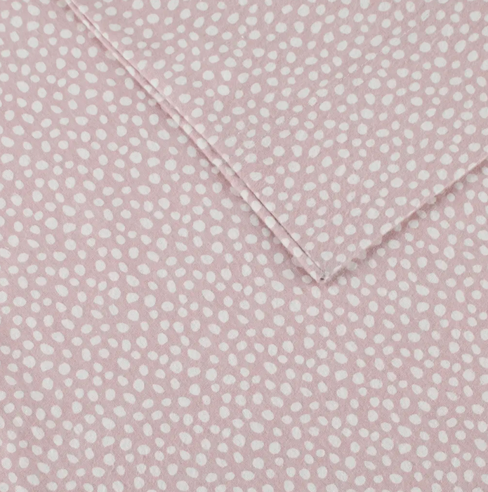 Flannel Pink Dotted Sheet Set